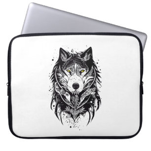 Capa Para Notebook Wolf Wild Animal Nature Illustração Arte Tatuagem