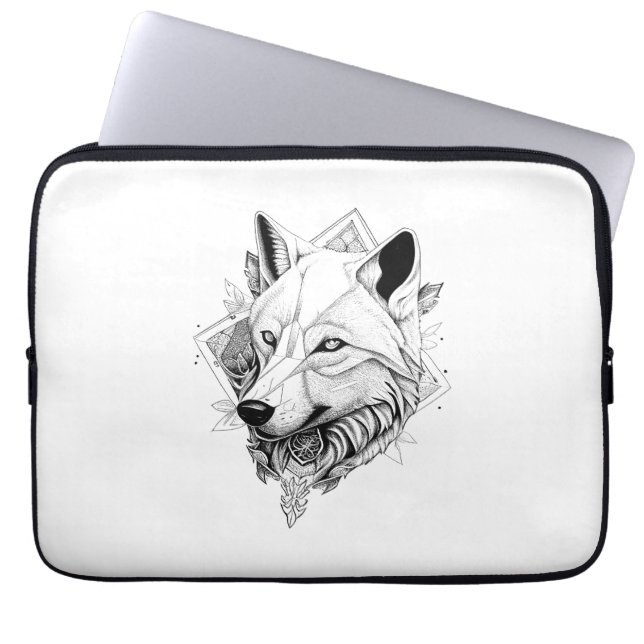 Capa Para Notebook Wolf Wild Animal Nature Illustração Arte Tatuagem (Frente)