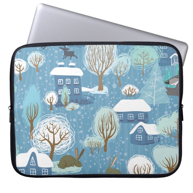 Capa Para Notebook Wonderland de inverno: Padrão Cênico (Frente)