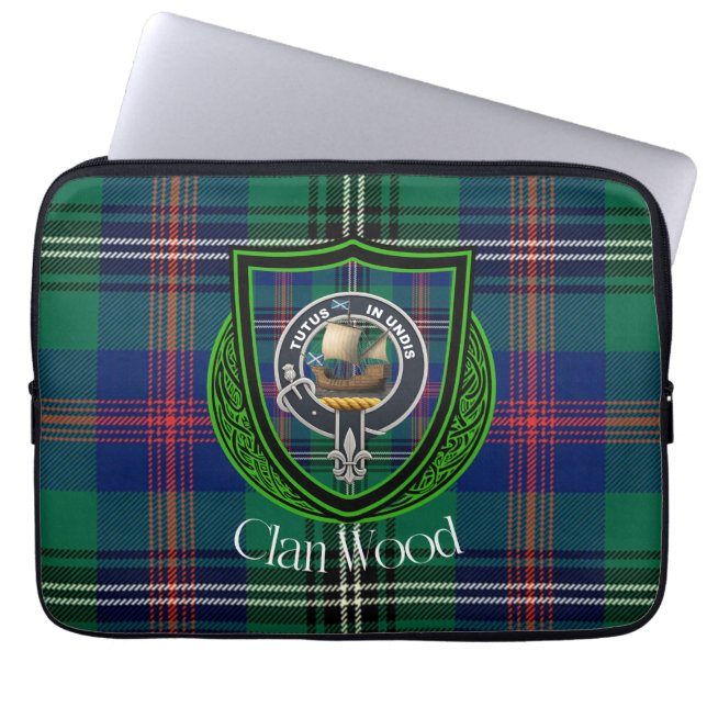 Capa Para Notebook Wood Scottish Clan Tartan and Crest  (Frente)