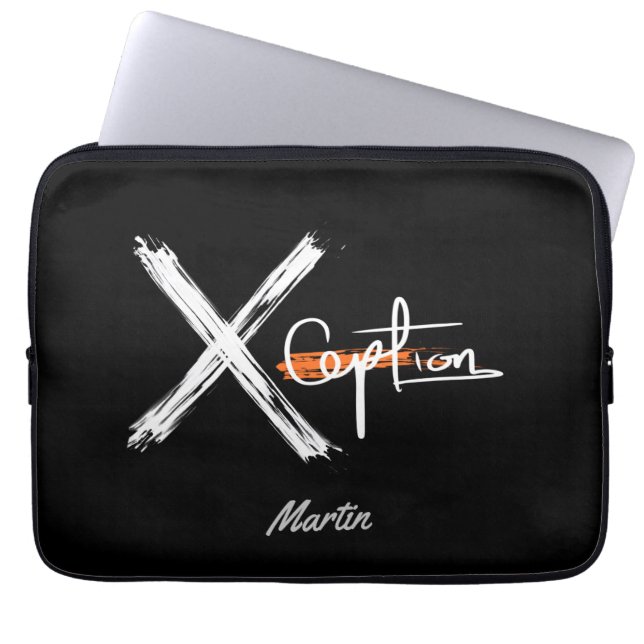 Capa Para Notebook X Ception | Nome Personalizado Preto e Branco Lega (Frente)