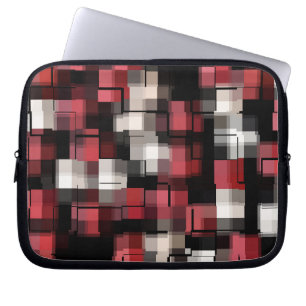 Capa Para Notebook Xadrez Abstrato Preta Maroon
