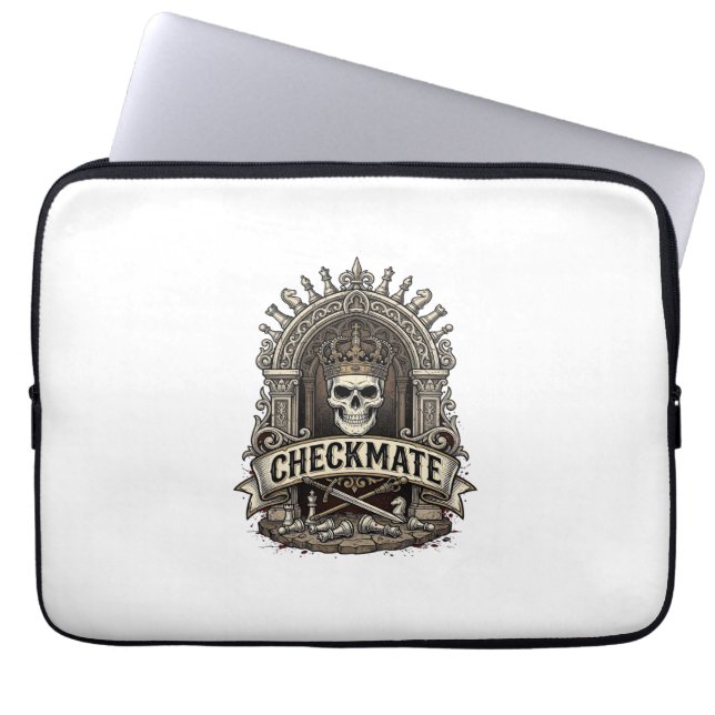 Capa Para Notebook Xadrez Antigo Checkmate Skull King (Frente)