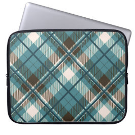 Capa Para Notebook Xadrez Azul Verde Marrom