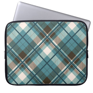 Capa Para Notebook Xadrez Azul Verde Marrom