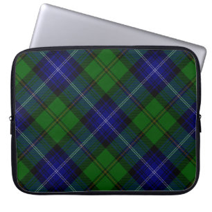 Capa Para Notebook xadrez azul verde tartan Urquhart
