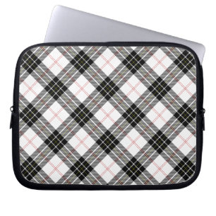 Capa Para Notebook Xadrez branca preta de tartan MacPherson
