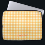 Capa Para Notebook Xadrez de Gingham Preppy Gingham Ish Laranja Amare<br><div class="desc">Padrão moderno e moderno de xadrez de gingham no verão favorito,  amarelo e laranja de pêssego.</div>