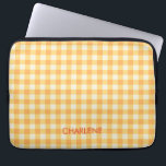 Capa Para Notebook Xadrez de Gingham Preppy Gingham Ish Laranja Amare<br><div class="desc">Padrão moderno e moderno de xadrez de gingham no verão favorito,  amarelo e laranja de pêssego.</div>