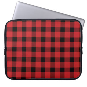 Capa Para Notebook Xadrez de Lumberjack do País de Buffalo Vermelho
