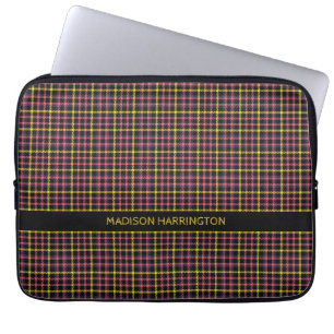 Capa Para Notebook Xadrez de nome personalizado / Padrão de Tartan