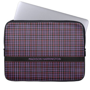 Capa Para Notebook Xadrez de nome personalizado / Padrão de Tartan