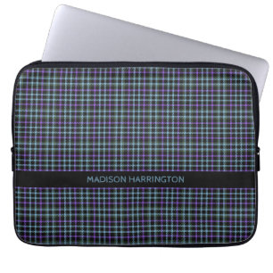 Capa Para Notebook Xadrez de nome personalizado / Padrão de Tartan