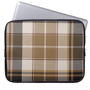 Capa Para Notebook Xadrez de Oxford Black and Tan