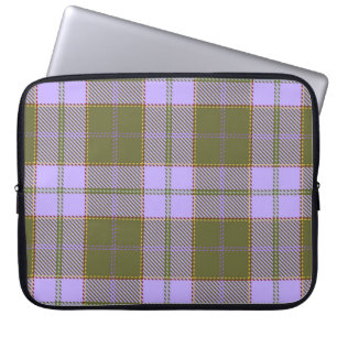 Capa Para Notebook Xadrez de Tartan verde e roxo - Scottish Seamless 