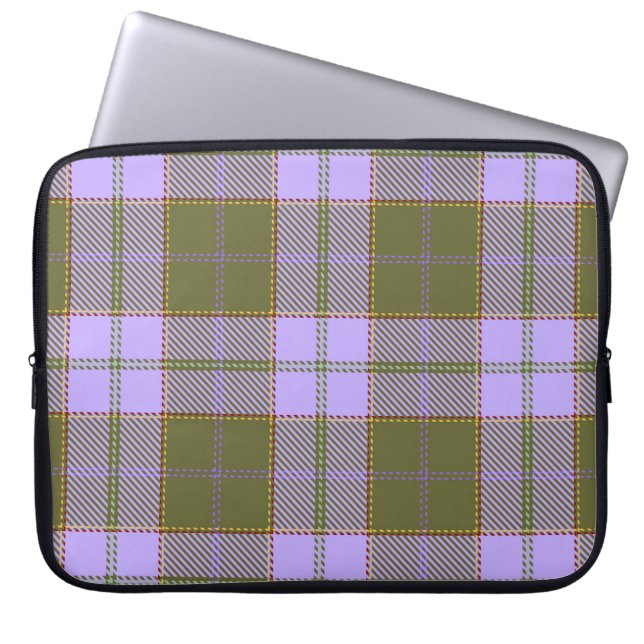 Capa Para Notebook Xadrez de Tartan verde e roxo - Scottish Seamless  (Frente)