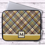 Capa Para Notebook Xadrez de tons de pré-disquete<br><div class="desc">Este saco de laptop de estilo padrão de xadrez esportivo será um dos seus favoritos para ele ou para ela. Criado em dois padrões de tons,  principalmente de cores castanhas e ouros bronzeadas. Apenas personalize o texto do monograma no editor fácil do Zazzle.</div>