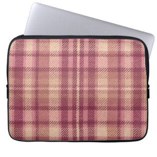 Capa Para Notebook Xadrez de Tons Rosados e Desbotados Rosa Poeira