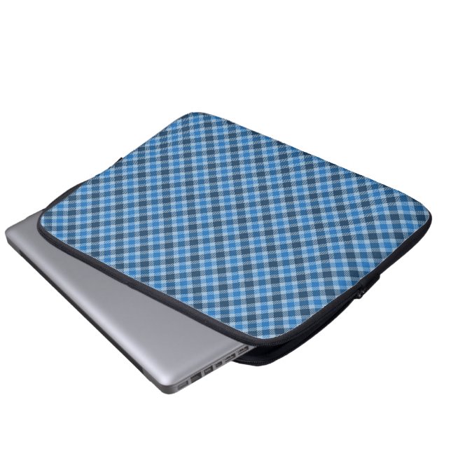 Capa Para Notebook Xadrez Diagonal Azul Básico/Azul Bebê (Frente Inferior)