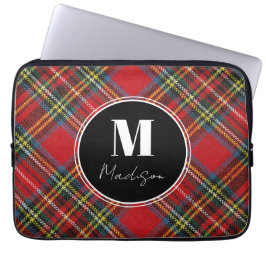 Capa Para Notebook Xadrez do Monograma Tartan Bolsa de laptop