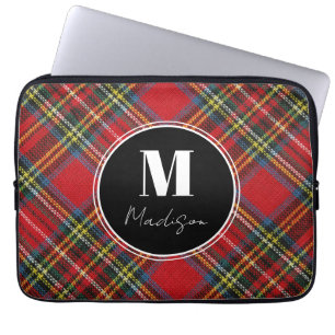 Capa Para Notebook Xadrez do Monograma Tartan Bolsa de laptop
