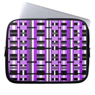 Capa Para Notebook Xadrez em roxo, preto e Cinza