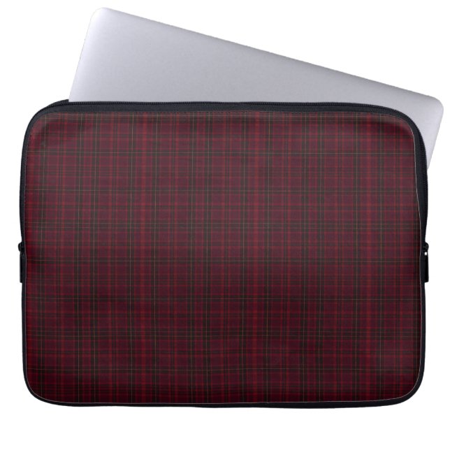 Capa Para Notebook Xadrez Escocês Burgundy Elegante (Frente)