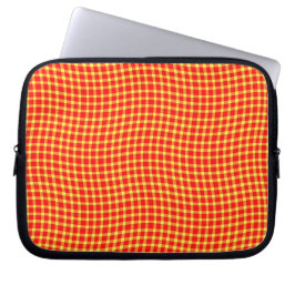 Capa Para Notebook Xadrez Escocês Vermelho e Amarelo Padrão Sem Costu