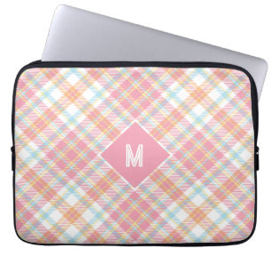 Capa Para Notebook Xadrez Monograma Personalizada / Padrão Tartan