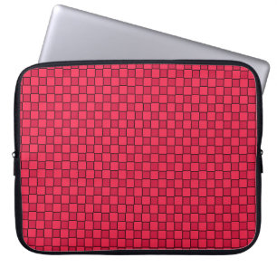 Capa Para Notebook Xadrez Preto Vermelho