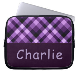 Capa Para Notebook Xadrez Roxo de ameixa Moderna Bolsa de laptop de M