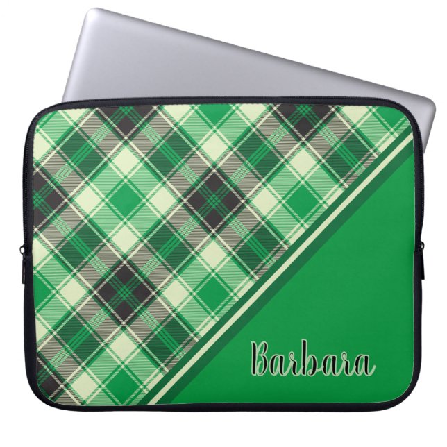 Capa Para Notebook Xadrez Verde e Preto Personalizado (Frente)