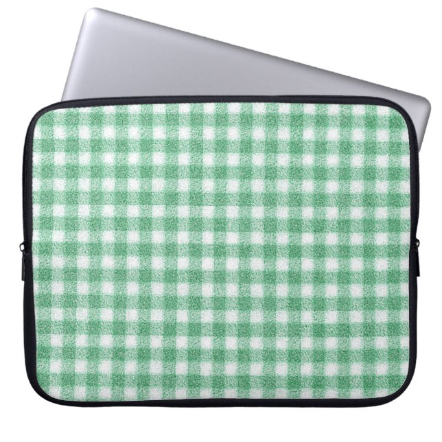 Capa Para Notebook Xadrez Verde Menta Infantil  (Frente)