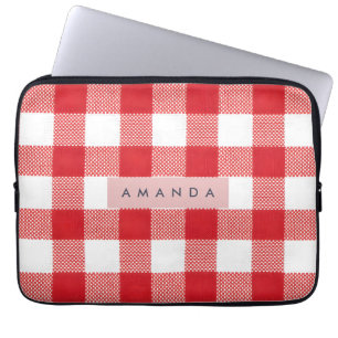 Capa Para Notebook Xadrez Vermelho Clássico Personalizado Gingham