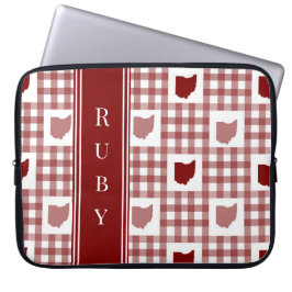 Capa Para Notebook Xadrez Vermelho de Ohio