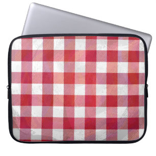 Capa Para Notebook Xadrez vermelho e branco verificado