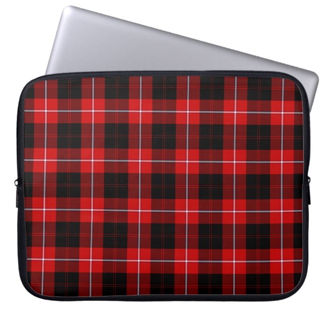Capa Para Notebook Xadrez Vermelho e Preto Cunningham Tartan (Frente)