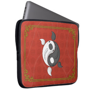 Capa Para Notebook Yin e Yang, a Bolsa de laptop Koi