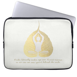 Capa Para Notebook Yoga Instrutor Studio Meditação Pose Bodhi Leaf