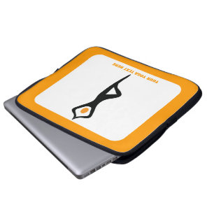 Capa Para Notebook Yoga tree pose preto, costume laranja