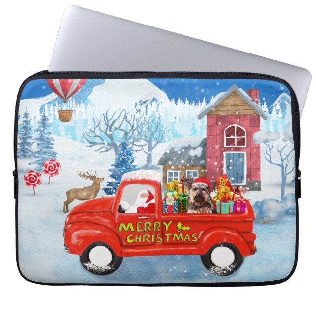 Capa Para Notebook Yorkshire Terrier Dog Christmas Delick (Frente)