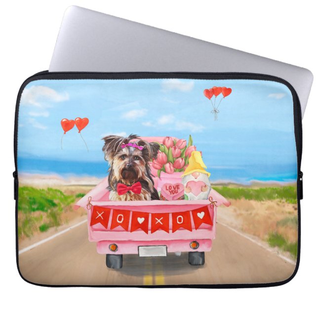 Capa Para Notebook Yorkshire Terrier Dog Dia de os namorados Truck He (Frente)