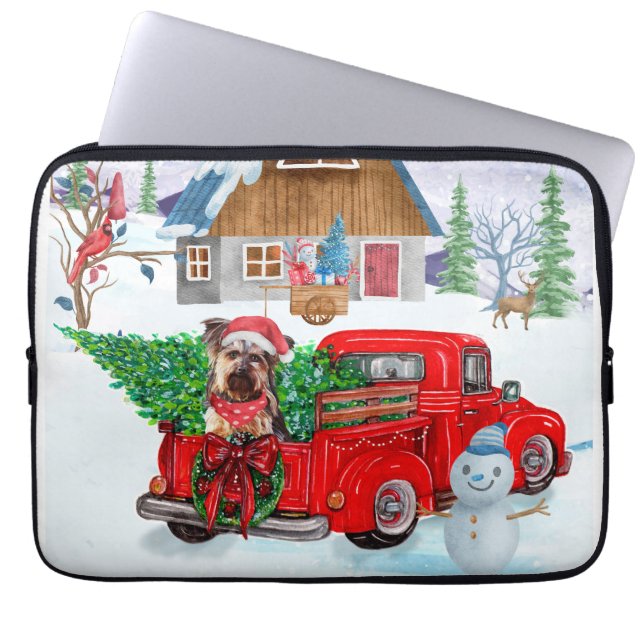 Capa Para Notebook Yorkshire Terrier Dog No Caminhão De Entrega De Na (Frente)