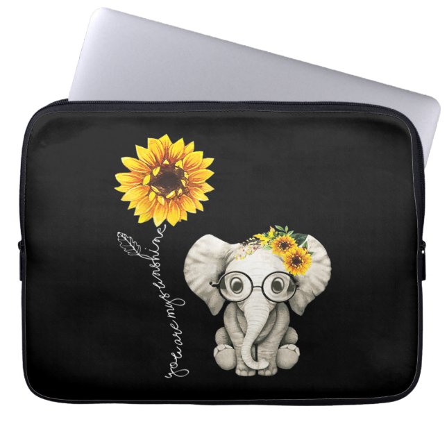 Capa Para Notebook You Are My Sunshine Hippie Sunflower Elephant (Frente)