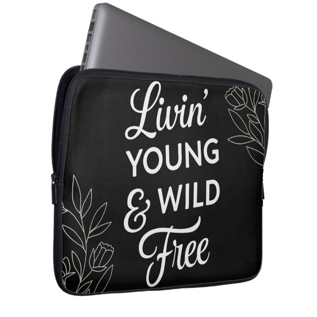 Capa Para Notebook Young, Wild, & Free- Yin Yang Laptop Sleeve (Frente Esquerda)