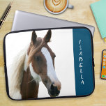 Capa Para Notebook Your Horse Custom Pet Photo Portrait<br><div class="desc">Customize your own laptop sleeve, with a name and picture of your horse. Click on 'Personalize' to upload your preferred photo, and a name which will appear on the blue panel. Your laptop will be unmistakable when you use this stylish, individual cover, customized with a photographic portrait of your horse....</div>