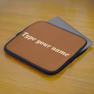 Capa Para Notebook Your Name on Brown Laptop Sleeve