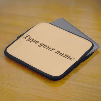 Capa Para Notebook Your Name on Light Brown Laptop Sleeve