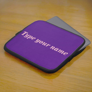 Capa Para Notebook Your Name on Purple Laptop Sleeve
