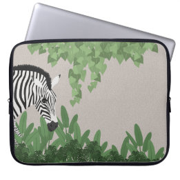 Capa Para Notebook Zebra amongst Leaves
